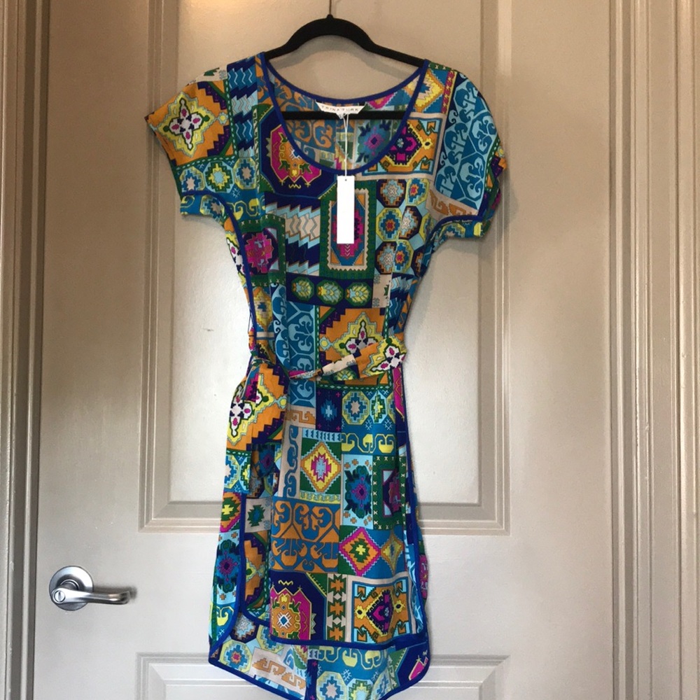 Trina Turk Aztec Print Silk Dress